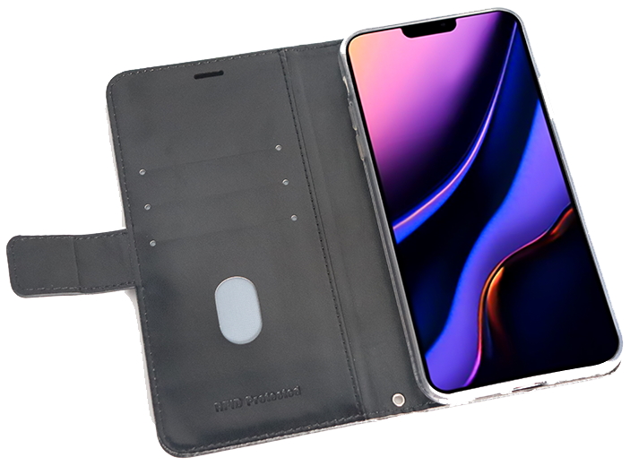 Lompakkolaukku iPhone 11 musta, Mobia - Apple iPhone - 6430035348794 - 1