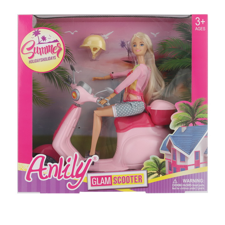 Muotinukke ja skootteri Anlily - Nuket ja nukketarvikkeet - 6438484004964 - 1