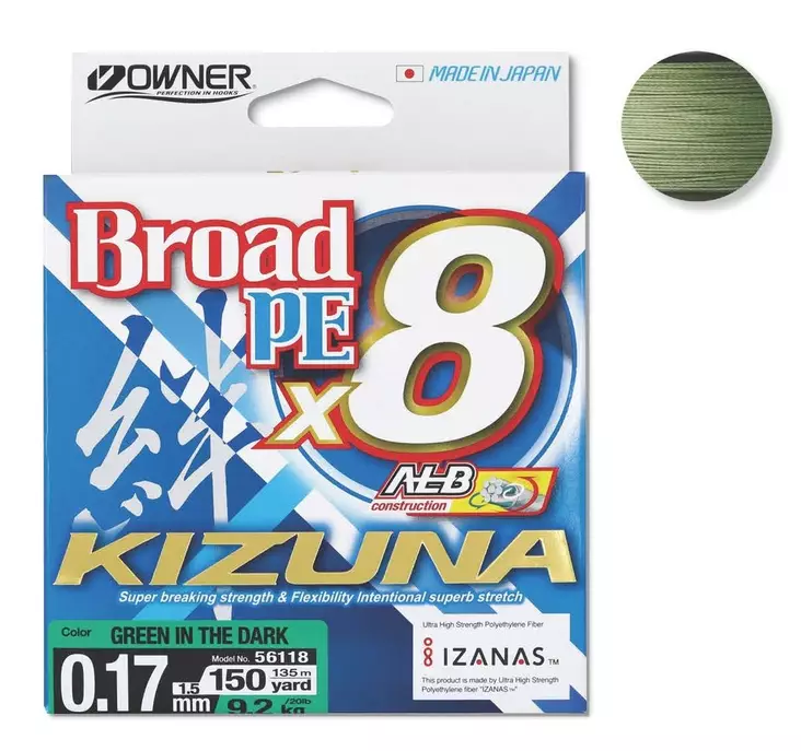 Owner Kizuna 135m mikrokuitusiima dark green 0,25mm - Siimat - TN-228384 - 1