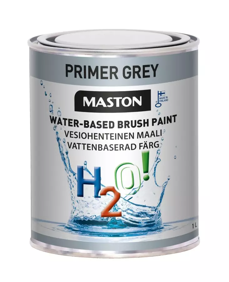 Pohjamaali H20! Maston Primer harmaa 250ml - Metalli- ja kalustemaalit - 6412490005894 - 1