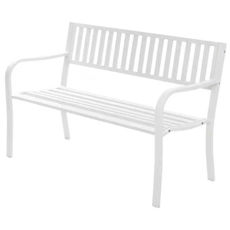 Puutarhapenkki valkoinen ter=C3=A4s - Puutarhatuolit ja sohvat - 6410413155824 - 1