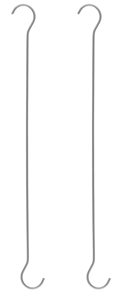 Ripustuskoukku harmaa 60 cm 2 kpl - Koukut ja ripustimet - 6410413305434 - 1