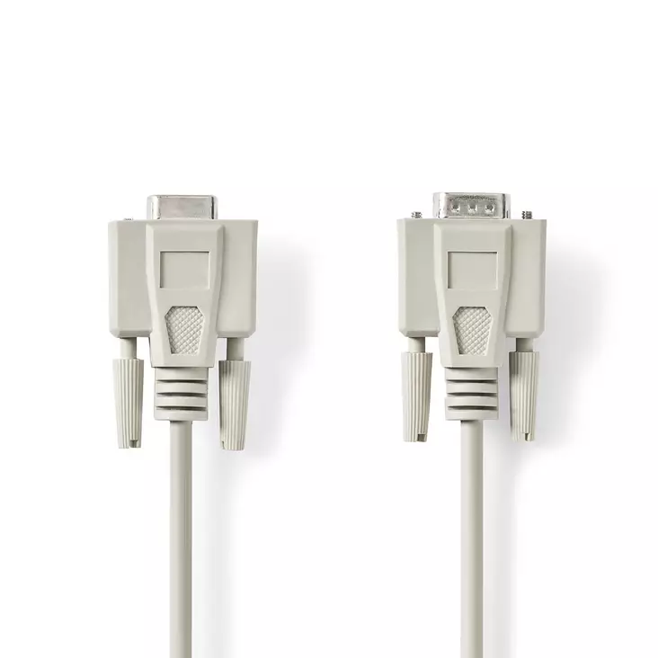 Sarjakaapeli | D-SUB 9-Pin Uros | D-SUB 9-Pin naaras | Niklattu | 5.00 m | Pyöreä | PVC | Valkea | Label - Tietokone ja verkko - 5412810421114 - 1