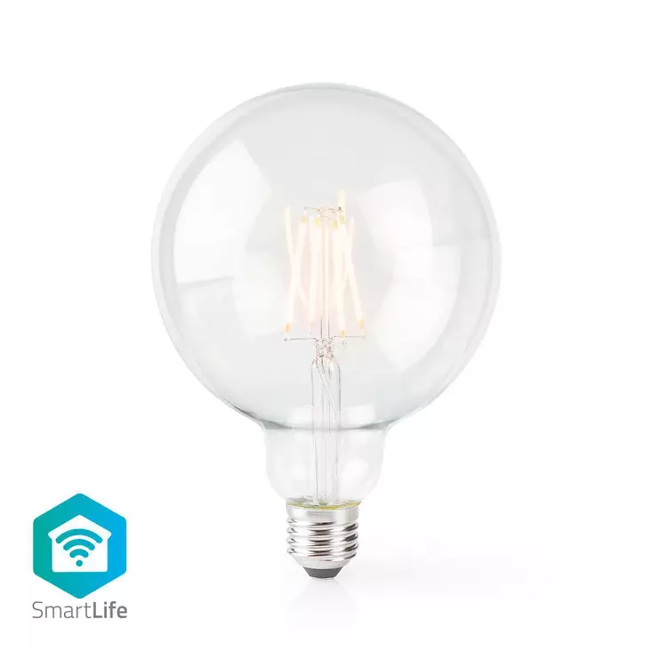 SmartLife LED Filamenttilamppu | E27 | 500 lm | 5 W | Lämmin Valkoinen | 2700 K | Lasi | Android / IOS | G125 | 1 kpl - Valonlähteet - 5412810313914 - 1