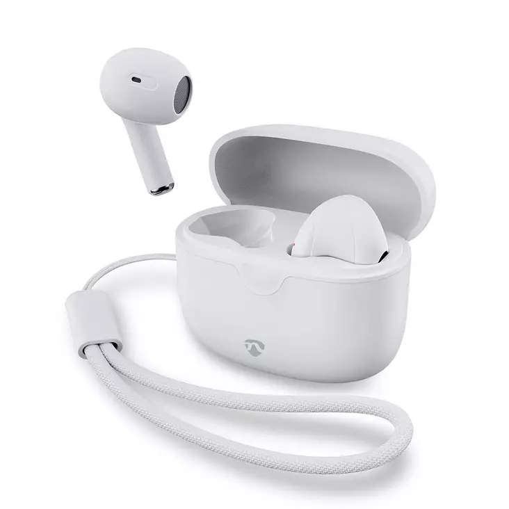 Täysin langaton Kuulokkeet | Bluetooth® | Akun 1 käyttöaika vakiokäyttö: 960 min | Kosteusohjaus | Latauskotelo | Langaton latausalusta | Sisäänrakennettu mikrofoni | Tuki ääniohjaukselle | Valkoinen - Nappikuulokkeet - 5412810451364 - 1