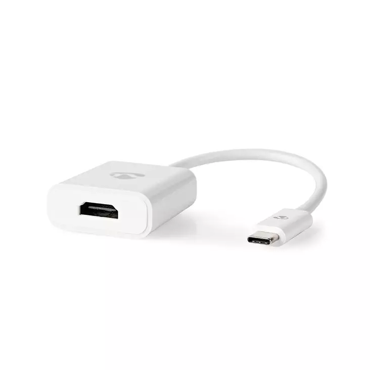 USB-C Sovitin | USB 3.2 Gen 1 | USB-C Uros | HDMI Ulostulo | 4K@30Hz | 0.20 m | Pyöreä | Niklattu | PVC | Valkoinen | Laatikko - Tietokone ja verkko - 5412810319824 - 1