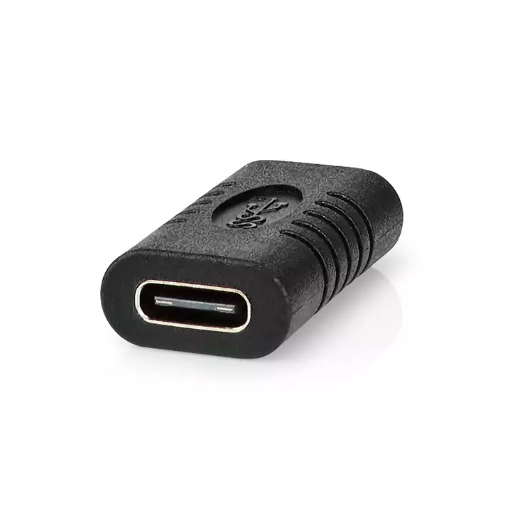 USB-C Sovitin | USB 3.2 Gen 2 | USB-C Naaras | USB-C Naaras | 4K@60Hz | 10 Gbps | Pyöreä | Niklattu | Musta | Kirjekuori - Tietokone ja verkko - 5412810336654 - 1