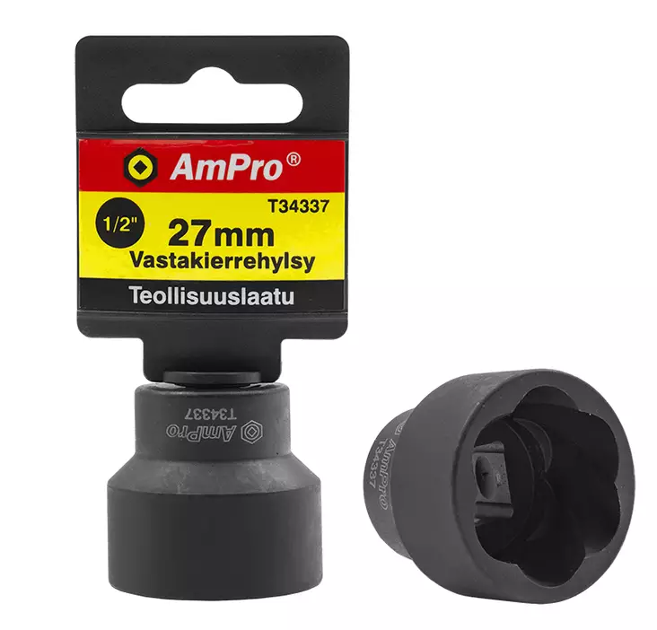 Vastakierrehylsy 1/2" 27mm - Hylsyt ja vääntimet - 795609343374 - 1