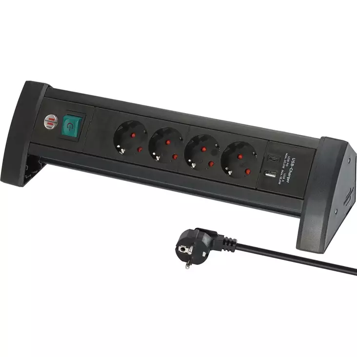 Premium Office Line Plus 4 Way -jatkopistorasia USB C PD:llä 1.8m - Jatkojohdot - 4007123694594 - 10