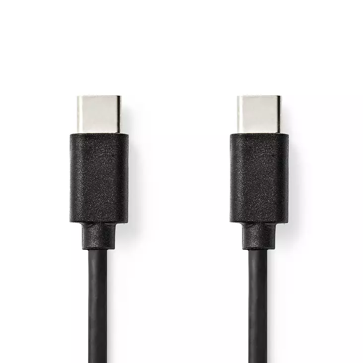 USB kaapeli | USB 2.0 | USB-C Uros | USB-C Uros | 60 W | 480 Mbps | Niklattu | 2.00 m | Pyöreä | PVC | Musta | Label - Puhelimet - 5412810481194 - 1