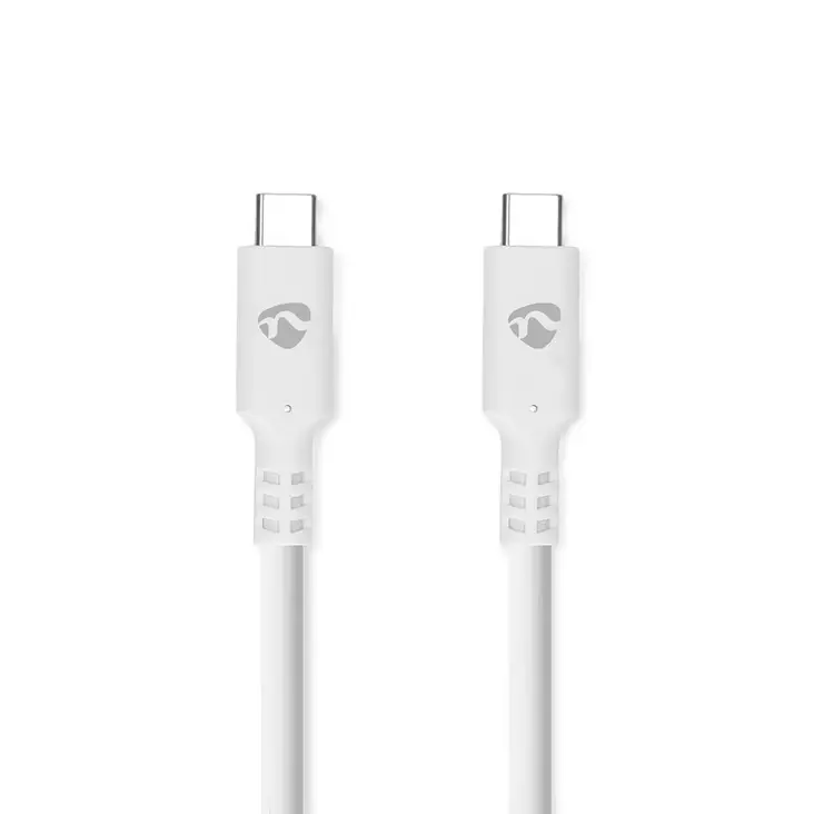 USB kaapeli | USB 3.2 Gen 1 | USB-C Uros | USB-C Uros | 60 W | 4K@60Hz | 5 Gbps | Niklattu | 3.00 m | Pyöreä | PVC | Valkoinen | Laatikko - Nedis tuotteet - 5412810481354 - 1