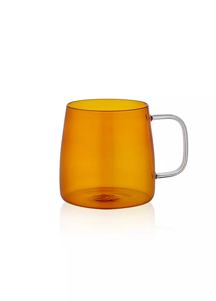 Amber-lasi Muki 600 ml - Tyylikäs ja Kestävä Keittiöväline, Ei Astianpesukone- tai Mikroaaltouuniturvallinen - Kahvi- ja teeastiat - 8684282427124 - 1