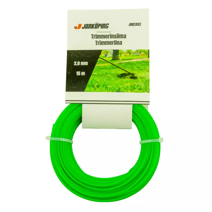 Jonköping Trimmerinsiima 2,0 mm x 15 m - Vihreä - Raivaussahat ja trimmerit - 6438168116174 - 1