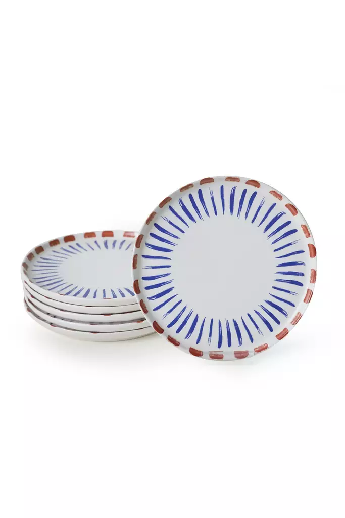 Kakkuottimet 6-osainen Setti - 100% Keraaminen Kivitavara, Matta Valkoinen, Antibakteerinen, Ekologinen, 22 cm - Tarjoiluastiat - 8684282802334 - 1