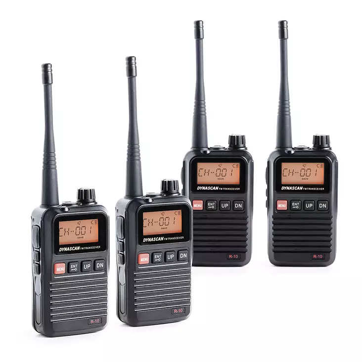 Kannettava PMR-radioasema PNI Dynascan R-10, 0,5 W, 8CH, DCS, CTCSS, FM-radio, neliosainen 4 kappaletta - PNI tuotteet - 5949066522314 - 1