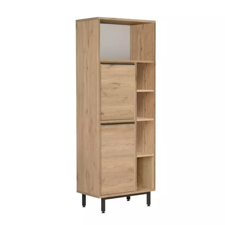 Keittiökaappi, Pähkinä, 100% Melamiinipinnoitettu Lastulevy, 160x45,1x35,5 cm, Metallijalat, Kestävä ja Tyylikäs - Kaapit ja lipastot - 8684282369394 - 1