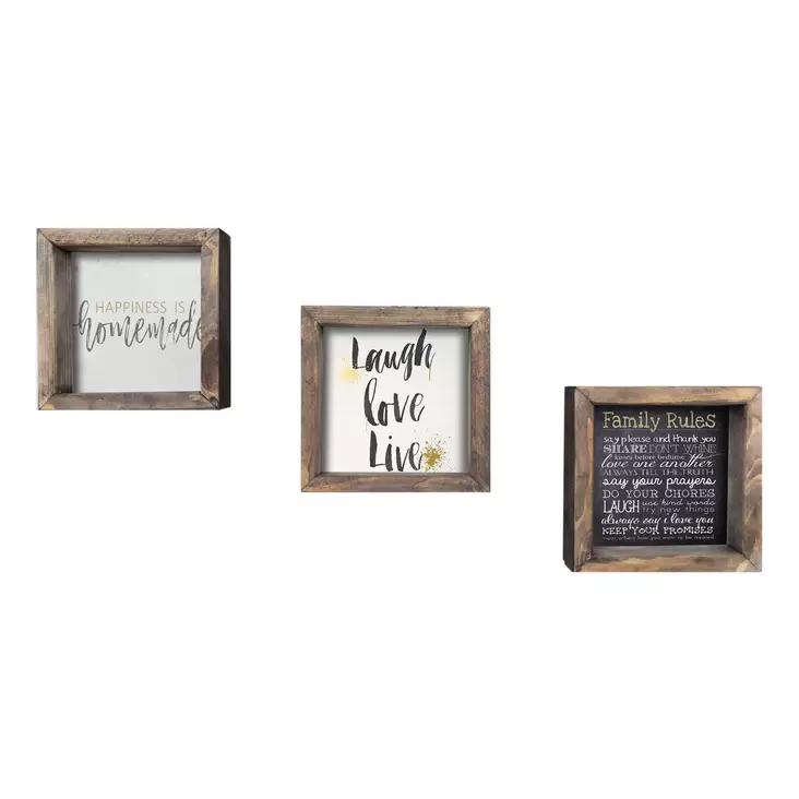 Koristeellinen kehystetty MDF-taulu (3 osaa), monivärinen, 15 x 15 cm (3 Pieces), kestävä, kevyt - Taulut ja kehykset - 8681875299854 - 1