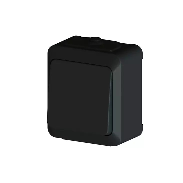 Kytkin Harju HIILI 1/6 pinta IP44 RL musta - Pistorasiat ja kytkimet - 6438140197214 - 1