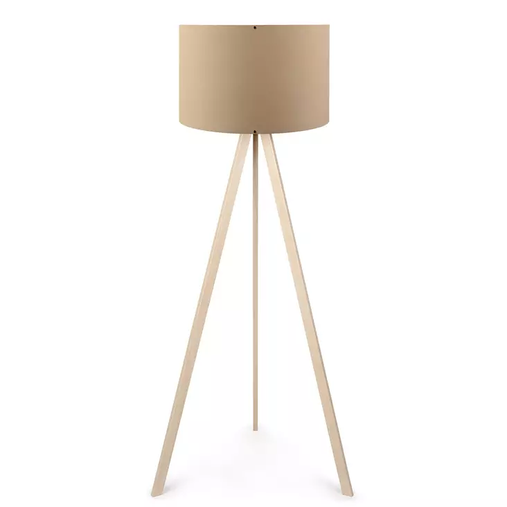 Lattiavalaisin, beige tammi, 38 x 140 cm, skandinaavinen, tyylikäs - Lattia- ja pöytävalaisimet - 8681875052404 - 1