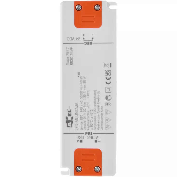 LED-muuntaja 24VDC 220-240V 30W - Led-muuntajat - 6438152076774 - 1