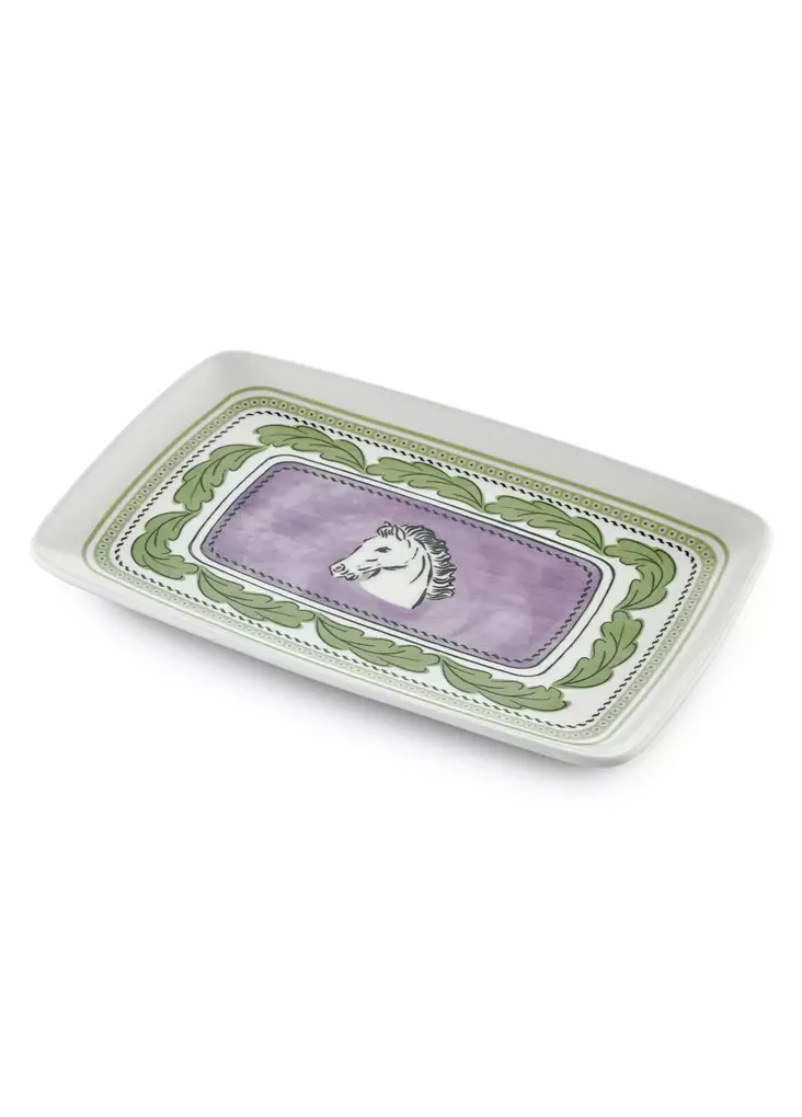 Lilac Keraaminen Tarjotin - 100% Keraaminen, Astianpesukoneen Kestävä, 34x25x2 cm - Tyylikäs ja Ajaton Muotoilu - Lautaset - 8684283617074 - 1