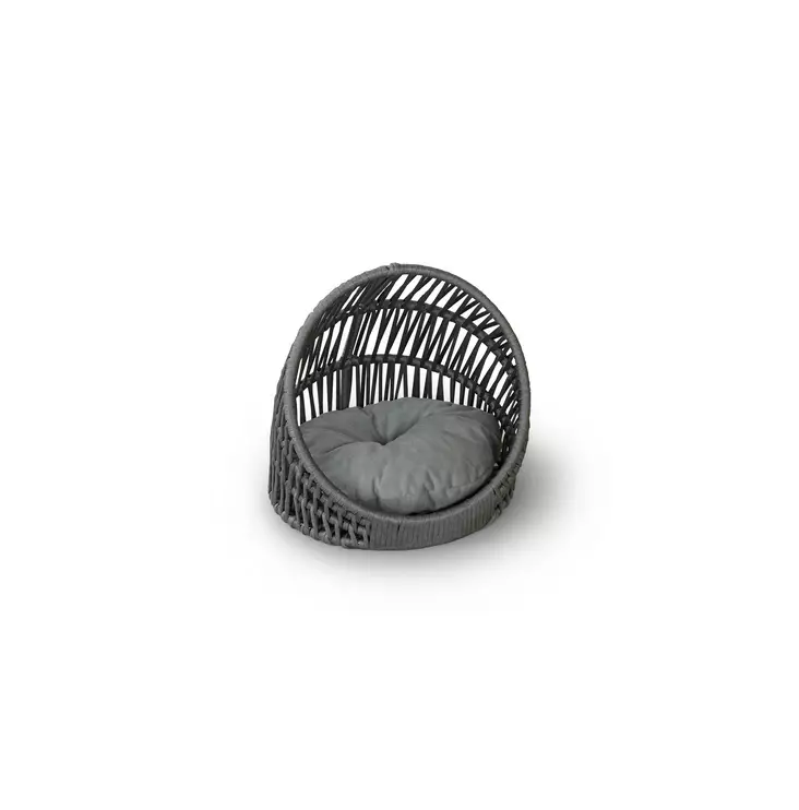 Luksus Macrame Lemmikkisänky - Harmaa, Metalli, 44x48x41 cm, Tyylikäs ja Kestävä Lemmikkikaluste Kotiisi - Kissan pedit - 8684282970194 - 1