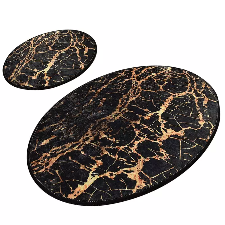 Luxus Kylpyhuonemattosetti (2 kpl), monivärinen, 50 x 60 cm ja 60 x 100 cm, antibakteerinen, liukumaton - Kylpyhuonematot ja kosteantilan matot - 8681875666304 - 1