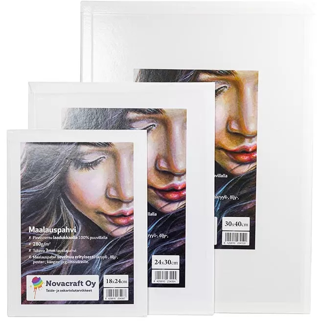 Maalauspahvi 24 x 30 cm, 280 g - Maalaus- ja taulupohjat - 6429810234094 - 1