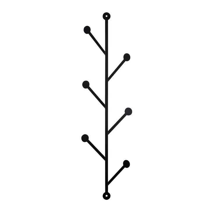 Metallinen seinäkoukku, musta, 25 x 94 cm, kestävä, tyylikäs - Koukut ja ripustimet - 8681875562064 - 1