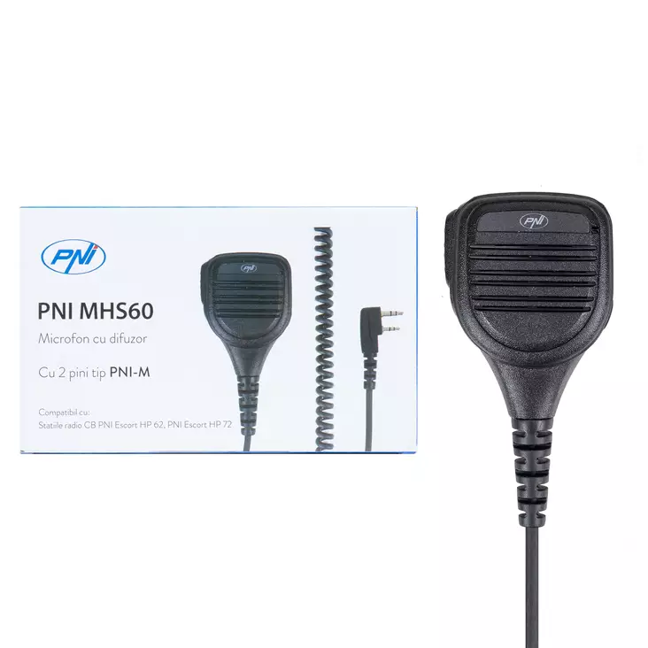Mikrofoni, jossa PNI MHS60-kaiutin ja 2 nastaista tyyppiä PNI-M - PNI tuotteet - 5949066524004 - 1