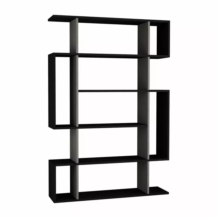 Moderni Anthrasiitti Vaaleanruskea Kirjahylly - 100% Melamiinipinnoitettu Lastulevy, 110x161x25,5 cm, Useita Hyllyjä - Kirjahyllyt - 8681181807514 - 1