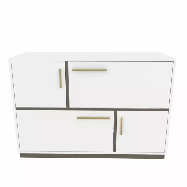 Moderni Valko-Harmaa Konsoli - 100% Melamiinipinnoitettu Lastulevy, 18mm, 120x45x81,6cm, Tyylikäs ja Kestävä - Lipastot ja senkit - 8683743119844 - 1