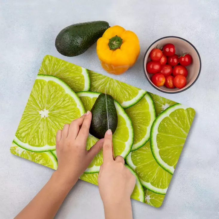 Monivärinen 100% Karkaistu Lasi Leikkuulauta 20x30 cm - Antibakteerinen, Helppo Puhdistaa, Liukumaton - Keittiötyövälineet - 8684283726974 - 1