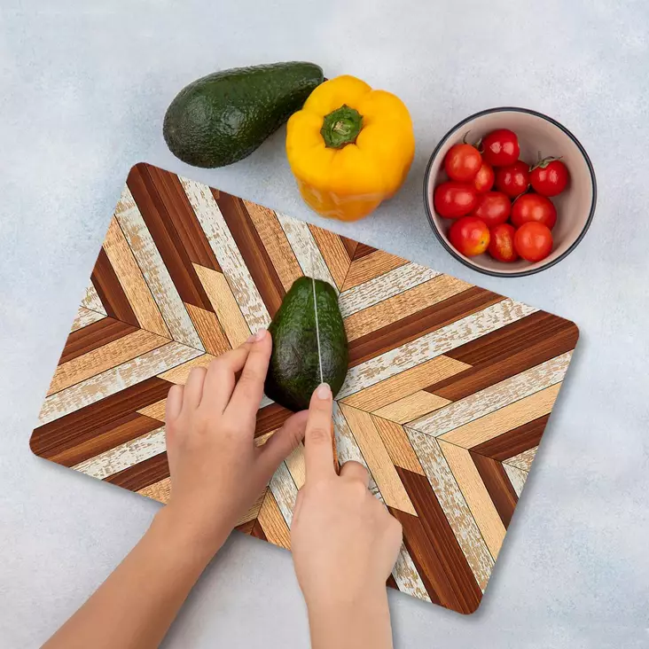 Monivärinen 100% Karkaistu Lasi Leikkuulauta 20x30 cm - Antibakteerinen, Helppo Puhdistaa, Liukumaton - Keittiötyövälineet - 8684283727964 - 1