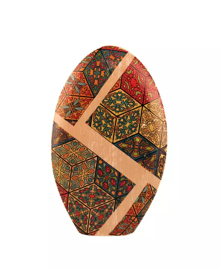 Monivärinen Keraaminen Koriste-esine - Käsintehty, 17 cm x 27 cm, Elegantti Sisustuselementti - Koristeet, koriste-esineet - 8684283417704 - 1