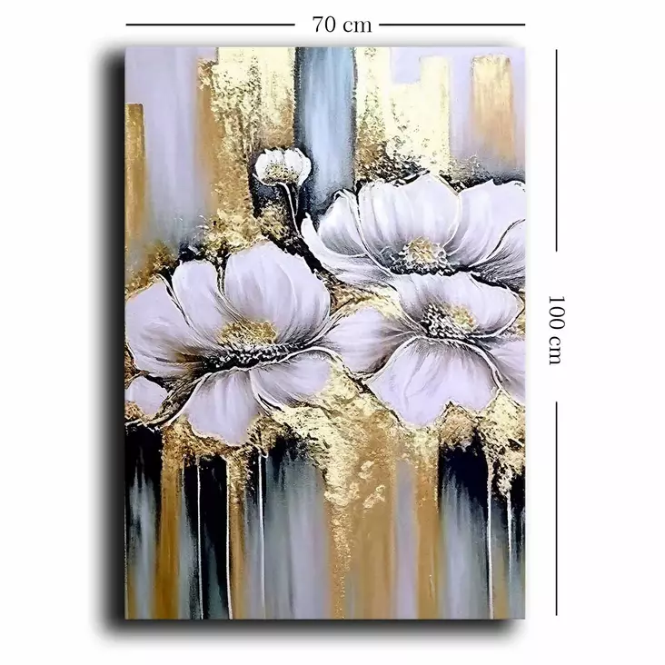 Monivärinen Koristeellinen Canvas-taulu 70x100 cm - 100% Canvas ja Mäntykehys - Tyylikäs Sisustuselementti - Taulut ja kehykset - 8684282626084 - 1