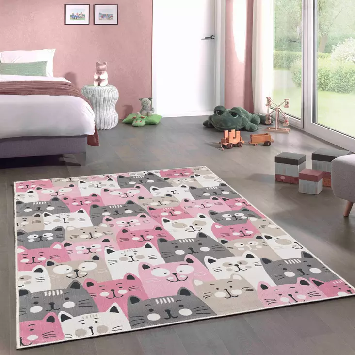 Monivärinen Matto 60x100 cm - 100% Polyesteri, Antibakteerinen, Konepestävä, Digitaalinen Painatus, PVC-liukueste - Pienet matot ja käytävämatot - 8683342890984 - 1