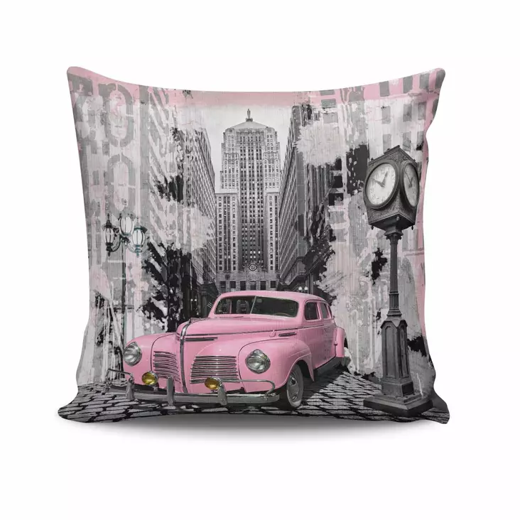 Monivärinen Sisustustyyny 43x43 cm - 50% Puuvilla, 50% Polyesteri, Konepestävä, Silikonitäyte, Piilovetoketju - Koristetyynyt - 8681181386934 - 1