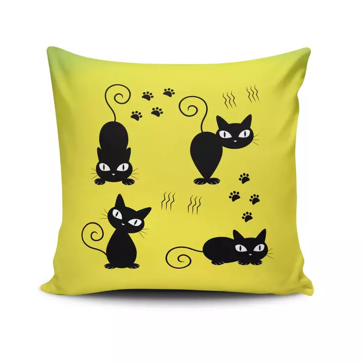 Monivärinen Sisustustyyny 43x43 cm - 50% Puuvilla, 50% Polyesteri, Konepestävä, Silikonitäyte, Piilovetoketju - Koristetyynyt - 8681181737194 - 1