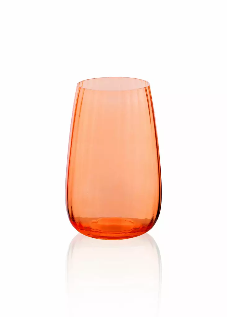 Oranssi Lasimaljakko - 100% Lasi, 9x9x14 cm, 600 ml, Astianpesukoneen Kestävä, Tyylikäs Sisustuselementti - Juomalasit - 8684283559244 - 1