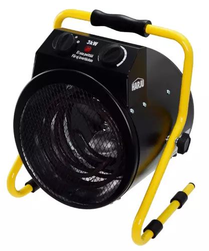 Rakennuslämmitin 3 kW pyöreä, termostaatilla - Rakennuslämmittimet - 6438140032034 - 2