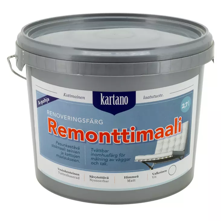 Remonttimaali 2,7 L valkoinen - Maalit ja lakat - 6438168098364 - 1