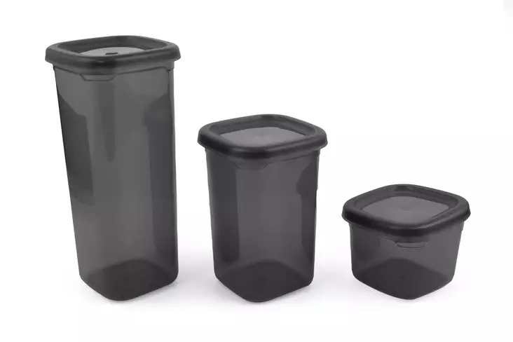 Säilytyslaatikko-setti (18 osaa), harmaa, 11 x 11 x 23 cm, kestävä, BPA-vapaa - Muovilaatikot ja säilytyslaatikot - 8683342476584 - 1