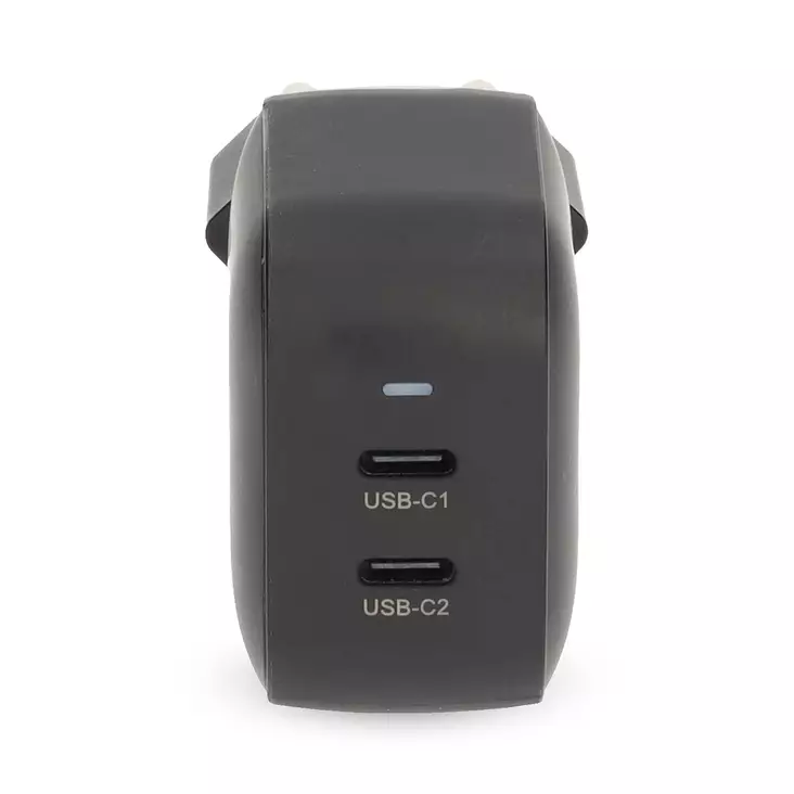 Seinälaturi | 45 W | GaN | PD3.0 | 2.25 A / 3.0 A | Lähtöliitäntöjen määrä: 2 | 2x USB-C | Automaattinen Jännitteen Valinta | Musta - Verkkolaturit - 5412810470204 - 10