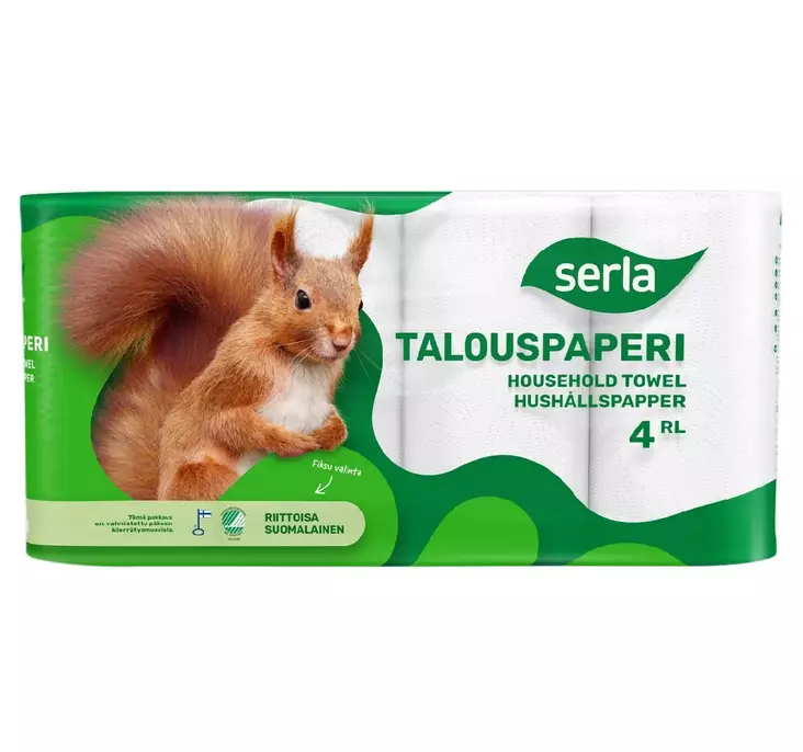 Serla Talouspaperi 4 rl valkoinen - Talouspaperit, wc-paperit, nenäliinat - 6414301080274 - 1