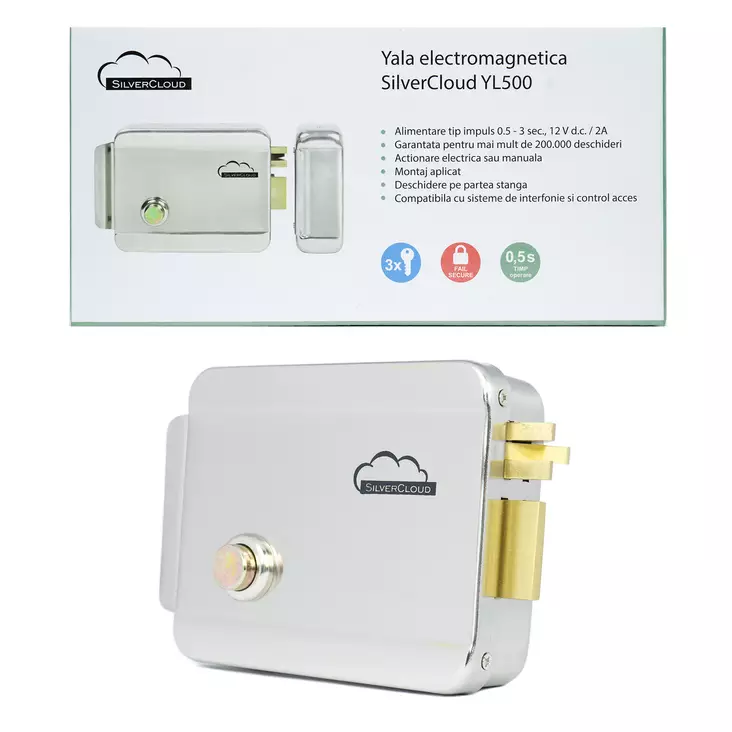 SilverCloud YL500 sähkömagneettinen lukko navalla, vasemmalta avautuva, Fail Secure NC - PNI tuotteet - 5949066501814 - 1