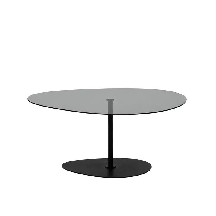 Sohvapöytä, Tumma Harmaa Musta, 100% Karkaistu Lasi, 90x40x60 cm, Metallijalat, Helppo Koota, 1 Paketti - Sohvapöydät - 8684282402664 - 1