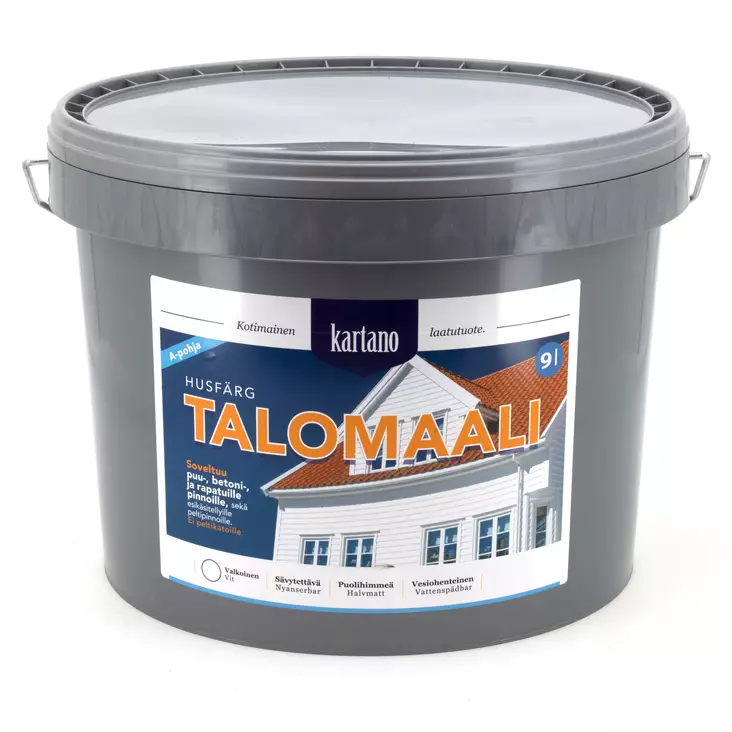 Talomaali 9 L valkoinen vesiohenteinen - Maalit ja lakat - 6438168098074 - 1
