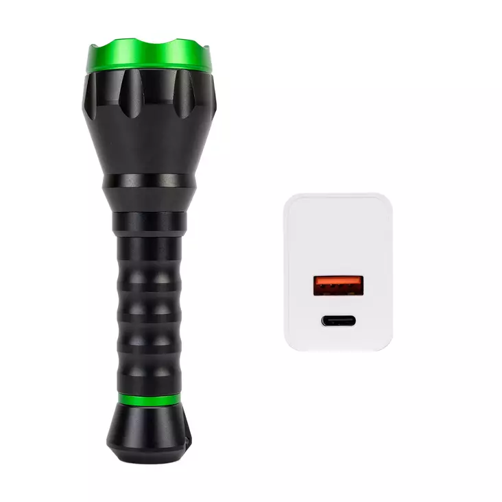 Taskulamppu PNI Adventure F750 Green Light, alumiini, LED 10W, 500lm, jopa 850m, 4000mAh, IP44, 4000mAh mukana, mukana PNI CHG300 virtalähde - Taskulamput - 5949066529504 - 1