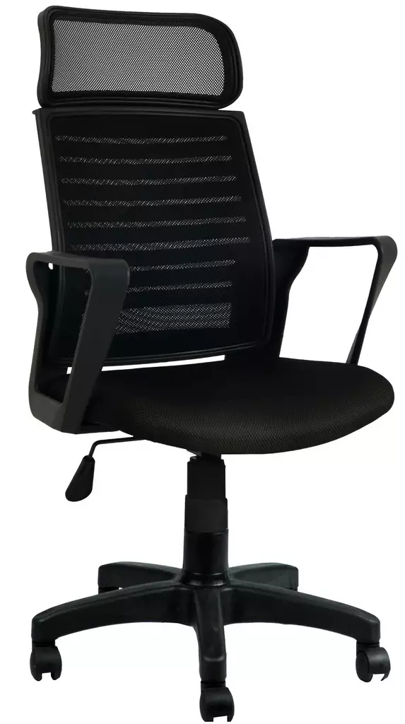 Toimistotuoli - Musta, 100% Polyuretaani, Säädettävä Istuinkorkeus, Ergonominen, 56x110x48 cm, Muovijalat, 1 Paketti - Työtuolit - 8683342189644 - 1